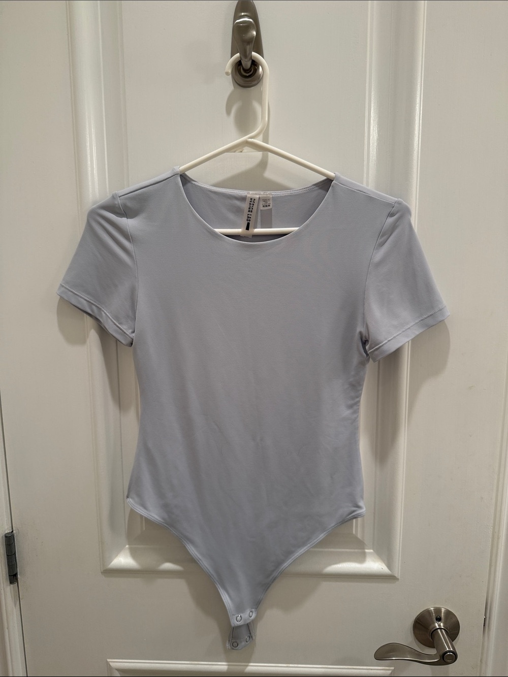 Design Lab Lord & Taylor Light Blue Short Sleeve Bodysuit